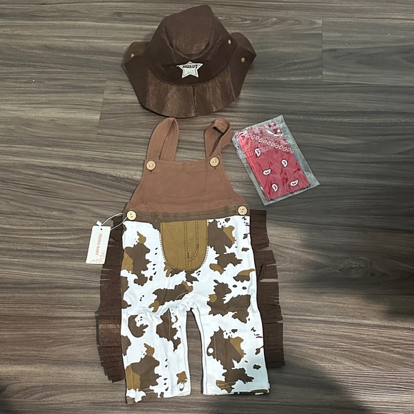 Cowboy Costume Set for Kids - Brown and White - Picture 1 of 4